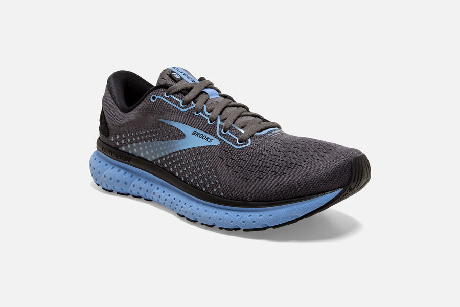 Brooks Running Shoes Womens Black/Blue - Glycerin 18 Road - 1650-BMYAT